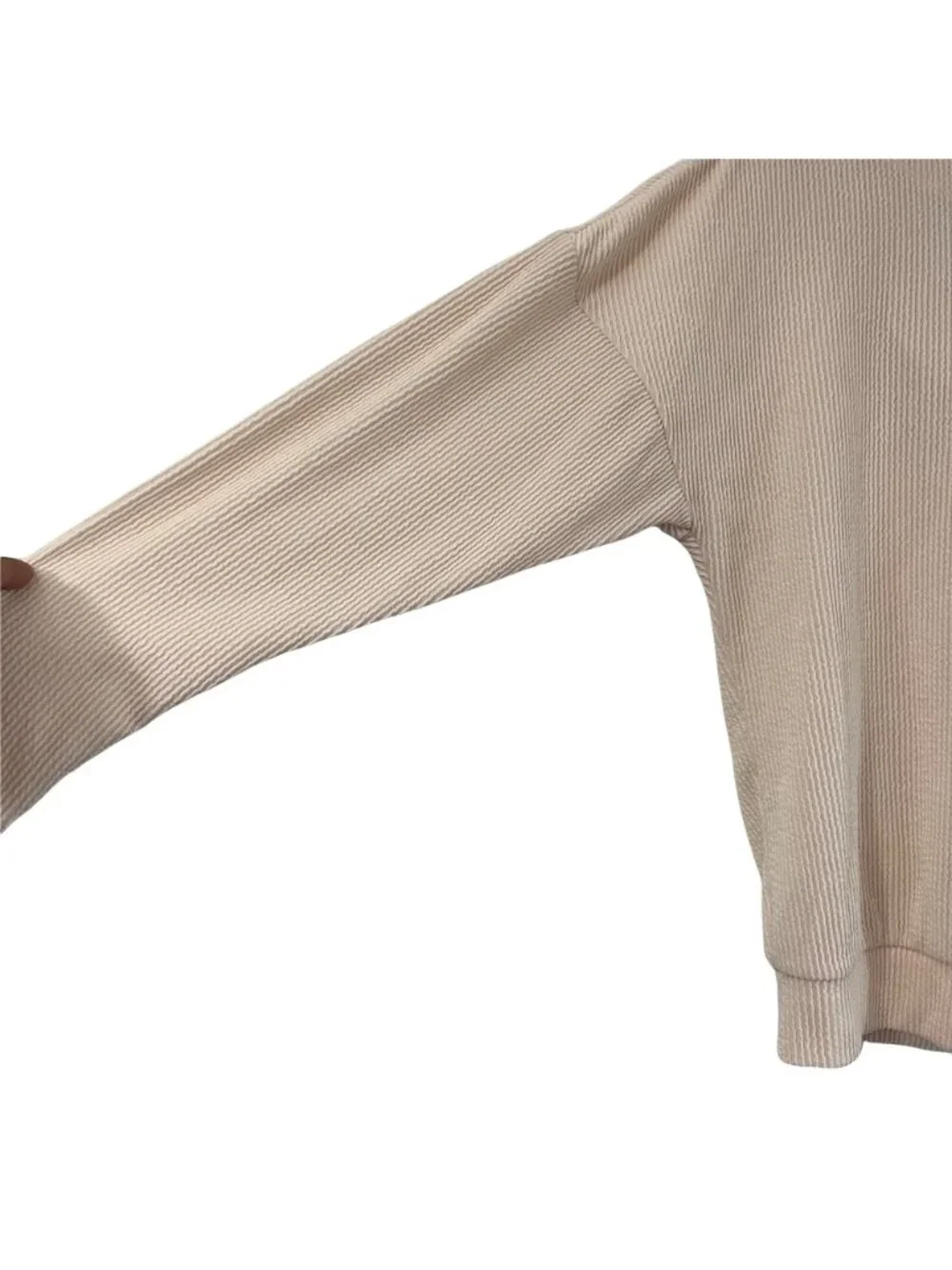 Maeve by Anthropologie Peach Ribbed Cowl Back Long Sleeve Pullover Top Size XS